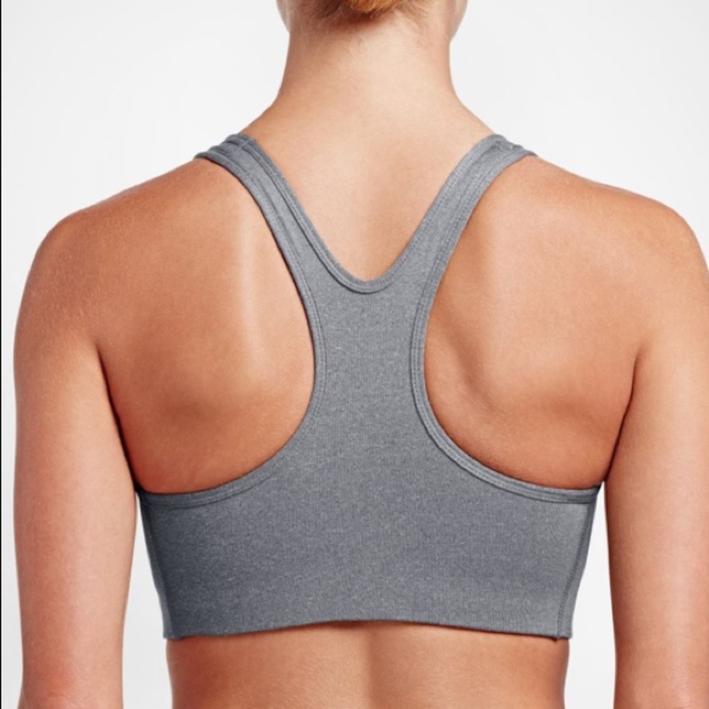 NWT Nike Swoosh Dri-Fit Sports Bra Charcoal Gray - Picture 7 of 10